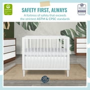 Dream On Me Lucas Mini Modern Crib with Rounded Spindles Pebble Grey