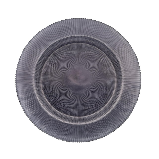 Juego de 6 Bajo Platos Base VITTORI Venecia Redondo Vidrio Color Humo