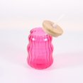 thumbnail image 4 of Mainstays Gobelet En Verre Nervuré Rose Avec Paille – 532 ml, 4 of 5