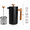 black, variant on PLERISE French Press Coffee Maker 34 oz, Double Wall Stainless Steel Coffee Press with Real Wood Handle and Dual Filter Screen, Food Grade 18/8 Stainless Steel for Coffee and Tea,