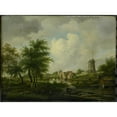 thumbnail image 2 of Jan Hulswit 24x19 Black Ornate Framed Double Matted Museum Art Print Titled: De Verdelwal in Amsterdam with the Weteringpoort, Seen Over the Buitensingel (1807), 2 of 5