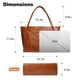 thumbnail image 3 of Bolso de mano Utenwat, tamaño grande, piel vegana, 16 litros, con cremallera, color marrón, 3 of 4