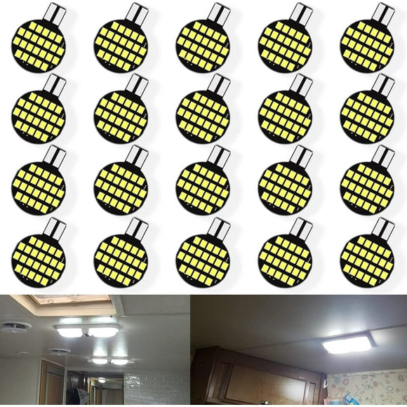 UNXMRFF Super Bright 921 Bulbs White T10 194 922 912 Bulbs Replacement for 12-24V RV Ceiling Dome Light RV