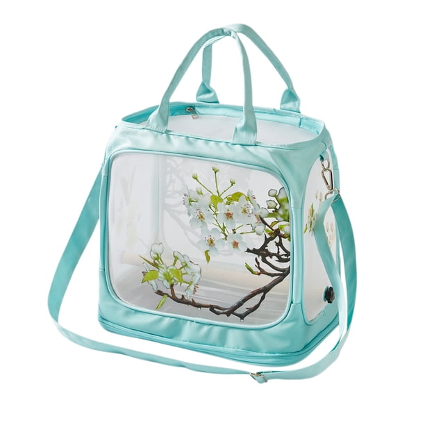 Jaula de viaje portátil, plegable, de malla de nailon transparente para mascotas y pájaros, 1 unidad, 13,7 x 13 x 9,8 pulgadas Yulucky