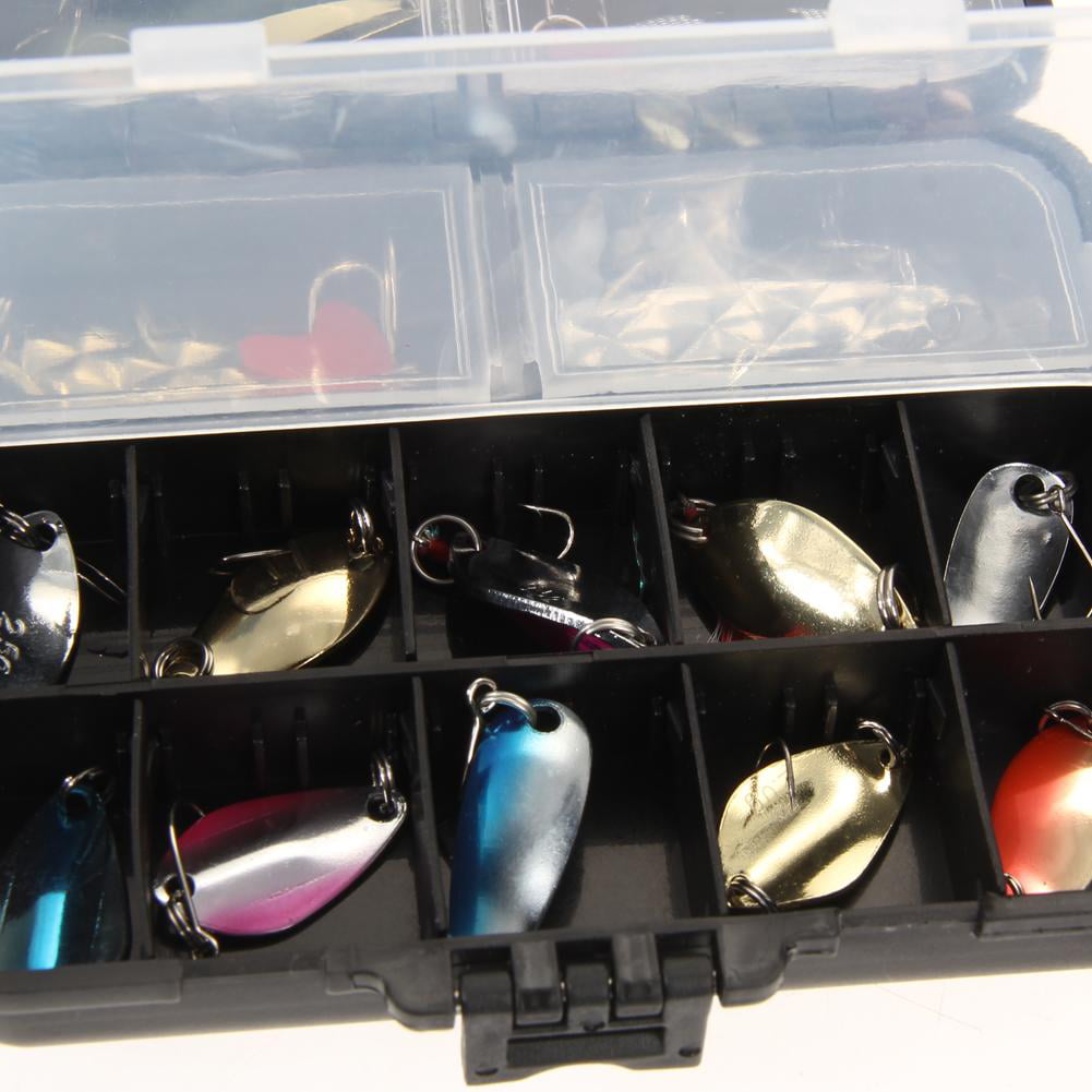 37pcs Metal Spoon Fishing Lure Kits Spinning with Box Tackle  BEST 