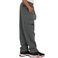 thumbnail image 3 of Vibes Big Boys Fleece Cargo Sweatpants Charcoal Male Size Large, 3 of 6