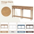 thumbnail image 3 of Entryway Table, Narrow Console Table with Storage Drawers and Shelf, Modern Thin Couch Table Sofa Side Table for Living Room Hallway Entrance Foyer, Brown, 3 of 8