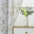 thumbnail image 5 of Shininglove Short Kitchen Curtains 2 Tiers Sheer Window Curtains Elegant Leaf Floral Printed Rod Pocket, 26"x45", Taupe, 5 of 7