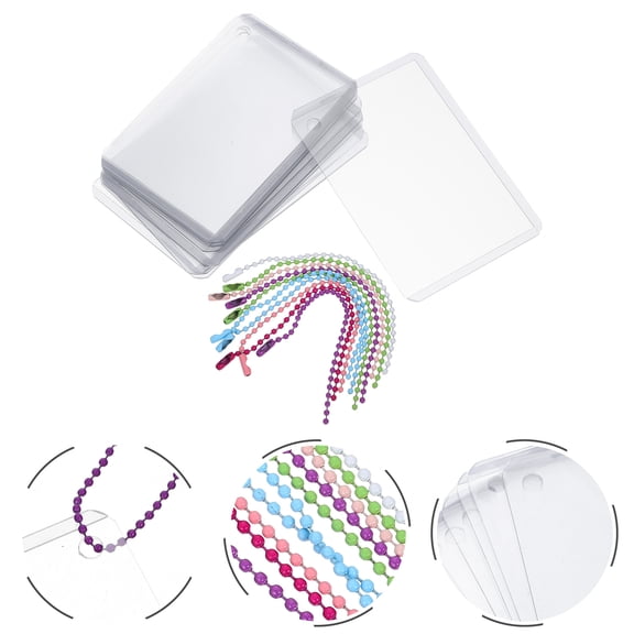 HEMOTON  10 Sets Photo Protector Key Tags Clip Holders Card Sleeves Man Transparent