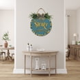 thumbnail image 4 of Eveokoki Every Family Has A Story Wooden Front Door Sign Rustic Round Wreath Wall Hanger Porch Decor Spring and Summer Farmhouse Decoration Housewarming Gift 11 Inches, 4 of 5