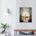 thumbnail image 3 of COMIO Zen Canvas Wall Art White Lotus Flower Bloom in Water Picture Prints Wall Decor Framed Grey Painting for Yoga Spa Meditation Spiritual Room Decor (12x16in), 3 of 4