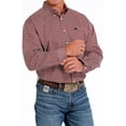 thumbnail image 4 of Cinch Men's Red Weave Print Button Down Shirt MTW1105622, 4 of 4