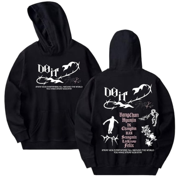 Kpop Stray Kids DO IT Album Merch Hoodie – Unisex Members Graphic Pullover Hooded Sweatshirt Streetwear for STAY Fans