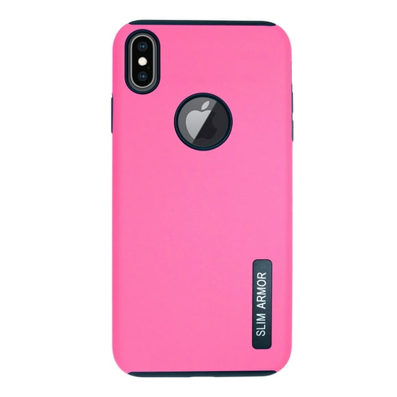 Funda New Case doble capa mas vidrio templado Atti para iPhone X | XS Fucshia