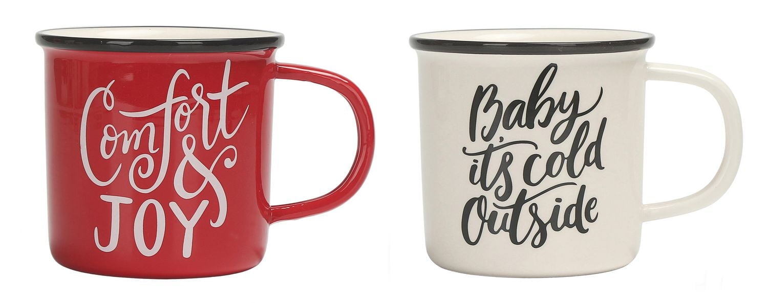 Holiday Time Enamel Mug, 2-Piece