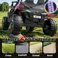 thumbnail image 5 of TOKTOO 24 Volt Ride on Toy for Big Kids, 24V Ride Ons with 4 Power EVA Wheels, 24V 2 Seater Battery Powered Ride on UTV Car, 4WD, 800W, 5.1 Mph, Kid Electric Car with Remote Control, Aged 3-8Y, Pink, 5 of 8