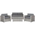 thumbnail image 1 of Outsunny 4 Pieces Wicker Patio Furniture Set with Cushions, Mixed Grey, 1 of 10