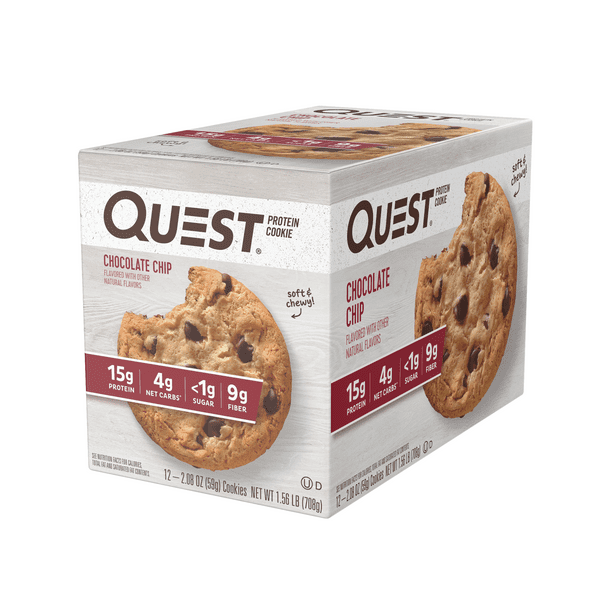 Quest Nutrition Chocolate Chip Protein Cookie, High Protein, Low Carb