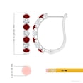 thumbnail image 2 of ANGARA Lab Grown 1.84 Ct Ruby and Diamond Huggie Hoop Earrings for Women in 14K White Gold (Size-3.5mm) | July Birthstone, Birthday, Anniversary, Jewelry Gift for Women | Lab-Grown Ruby Earrings, 2 of 6