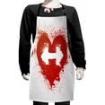 thumbnail image 1 of Fitness Kids Apron, Red Heart with Stains Splashes and Dumbbell Grunge Love Design, Boys Girls Apron Bib with Adjustable Ties for Cooking Baking Painting, Red and White, by Ambesonne, 1 of 2
