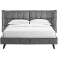 thumbnail image 5 of Modway Makenna Queen Performance Velvet Platform Bed in Gray, 5 of 7