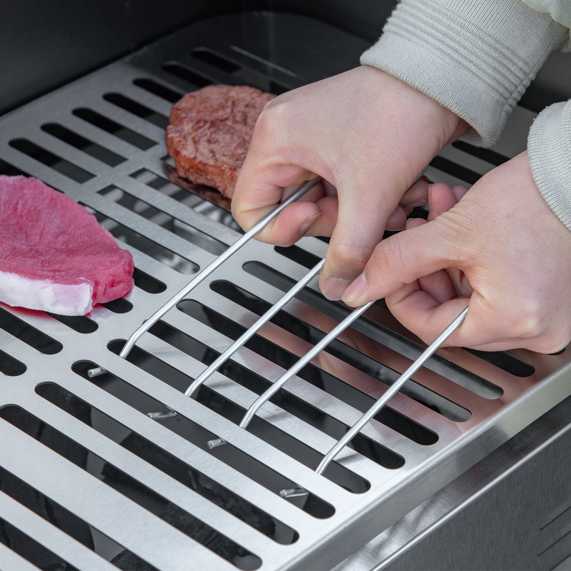 Outsunny BBQ Rotisserie Grill, Charcoal Split Roaster, Black