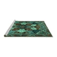 thumbnail image 2 of Ahgly Company Machine Washable Indoor Square Persian Turquoise Blue Traditional Area Rugs, 8' Square, 2 of 4