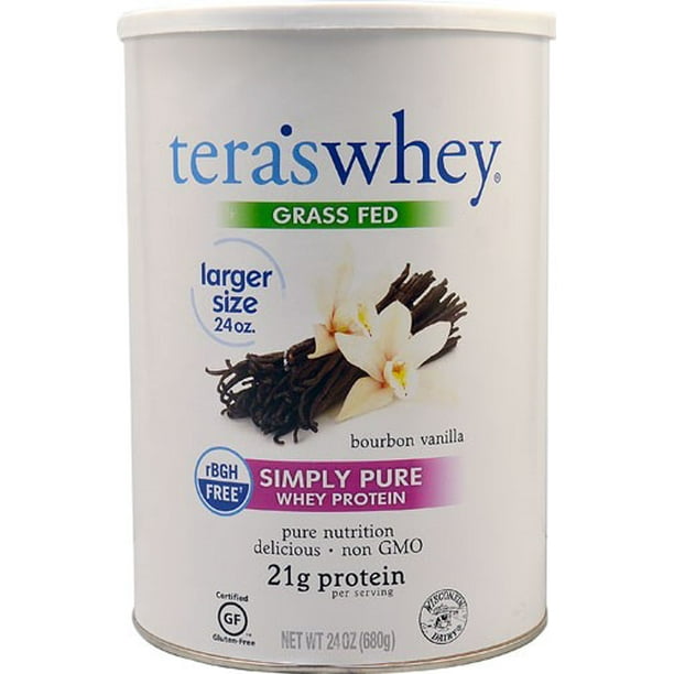 Tera's Whey Grass Fed Whey Protein Powder, Bourbon Vanilla, 21g Protein