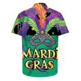thumbnail image 4 of Aloohaidyvio Mens Mardi Gras Clothing Men's Holiday Hawaiian Button Down Short Sleeve Shirt 2025 Mardi Gras Shirts Clearance, 4 of 5