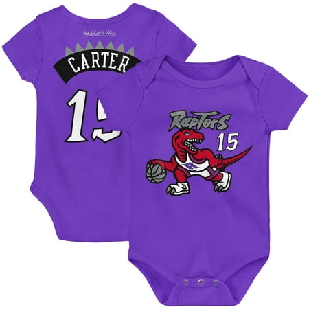 

Infant Mitchell & Ness Vince Carter Purple Toronto Raptors Hardwood Classics Name & Number Bodysuit