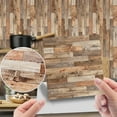 thumbnail image 1 of Imitation Wood Grain Tile Stickers Retro Brick Pattern Floor Stickers Home Decoration Self-Adhesive DIY Wall Stickers, 1 of 8