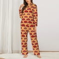 thumbnail image 2 of Pajama Sets for Women 2 Pcs, Red Cars Button Down Long Sleeve Sleepwear Lounge PJ Sets, 2 of 6