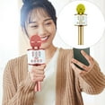thumbnail image 4 of ziyahi Wireless Microphone Bluetooth-compatible Handheld Speaker Home KTV Player Surround Adjustable Battery Colorful Mic Livestreaming Golden, 4 of 5