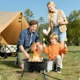 thumbnail image 4 of Gymax 24.5 Inch Portable Propane Fire Pit w/Carry Strap Lid Folding Legs for Camping, 4 of 10