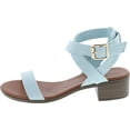 thumbnail image 2 of Top Moda Vision-75 Women's Ankle Wrap Adjustable Buckle Stacked Chunky Heel Sandal, 2 of 7