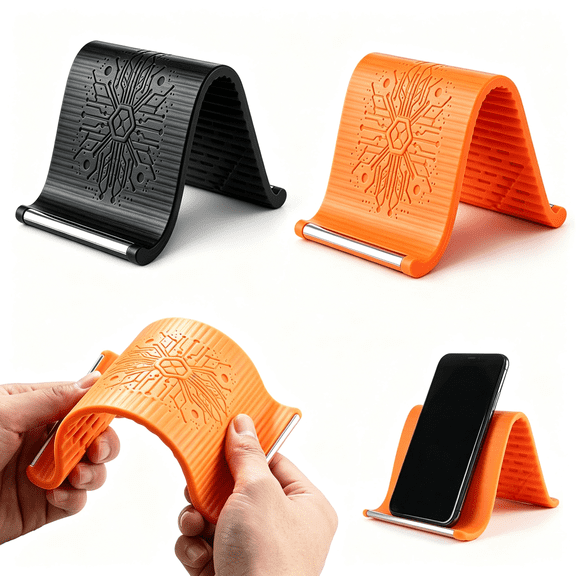 GJX Airplane Phone Holder, Flexible Silicone Phone Holder | Folding Cellphone Stand for Desk, Bed, Office, Treadmill - Airplane Gadgets for Long Travel Accessories - Plane Essential