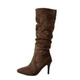 thumbnail image 2 of POROPL Womens Boots Mid Calf High Heel Shoes,Boots for Saving Size 4.5, 2 of 8