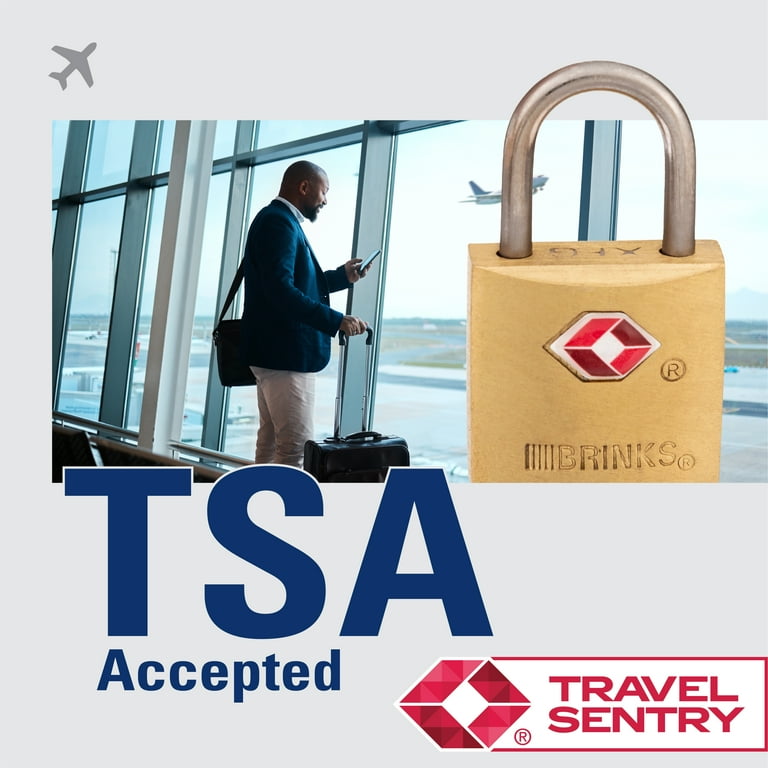 Brinks Solid Brass TSA Travel Padlock 22mm Keyed Alike with 1/2