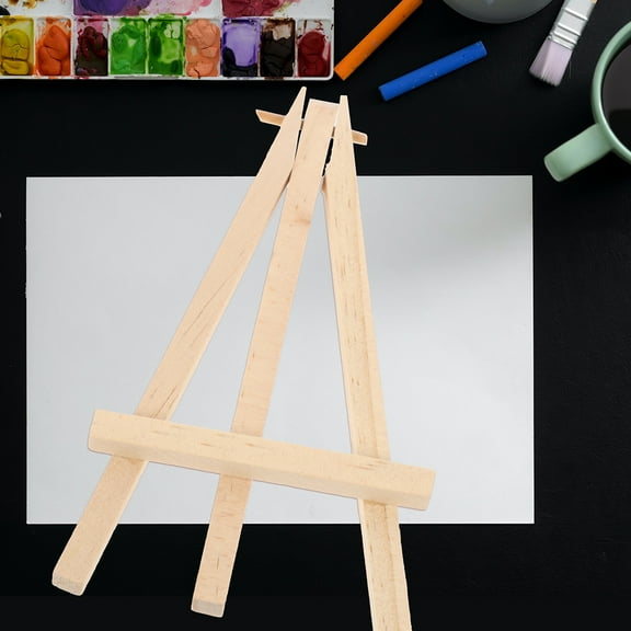 Homoyoyo 2-Pack Beige Wood Tabletop Display Easels for Photos, Art, Signs, and Small Frames