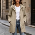 thumbnail image 3 of TGSLY Drawstring Hooded Rain Jacket for Women Lightweight Full Zip Long Sleeve Windproof Trench Coat Casual Solid Color Outerwear with Pockets S, 3 of 10