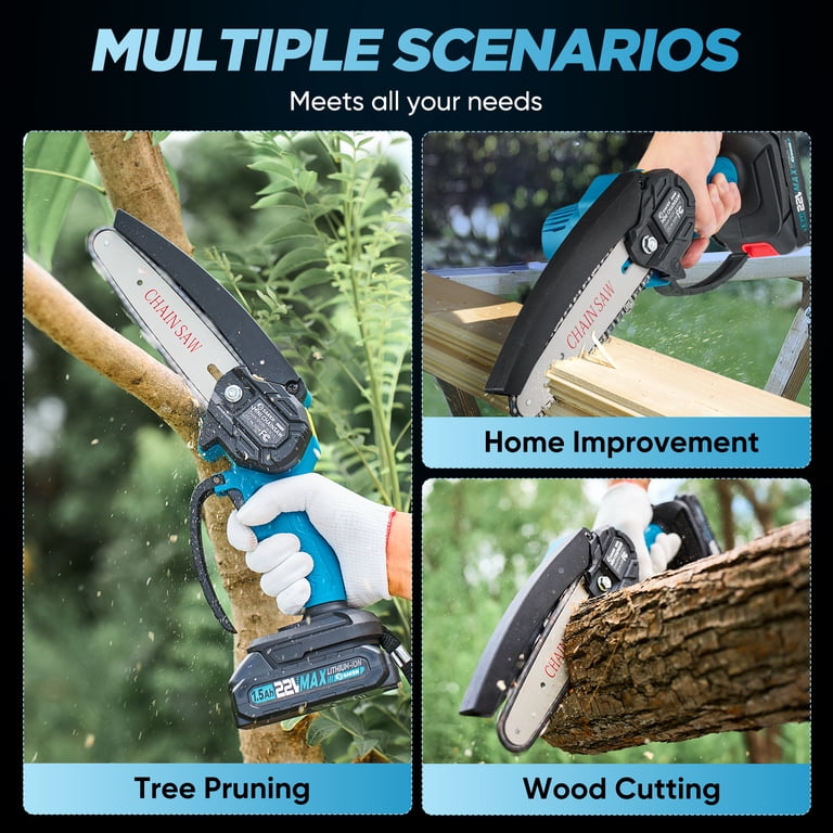 Saker Mini Cordless Chainsaw 6 inch, 22V Battery photo 7