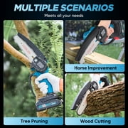 Saker Cordless Mini Chainsaw with 22V 1500mAh Battery, 6 inch Portable Handheld Electric Chainsaws with Safety Lock for Wood Cutting, Tree Trimming