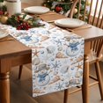thumbnail image 2 of Burlap Table Runner 36 Inches Long,Merry Christmas Snowman on White Non-Slip Kitchen Table Runners for Dining Room Everyday Use Party Table Decorations Marine Starfish Shell Pearl, 2 of 9