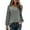Gray, variant on Pntutb Ladies Tops Womens Round Neck Hollow Out Long Sleeve T Shirt Autumn Solid Blouse