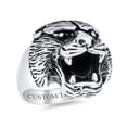 thumbnail image 5 of Bling Jewelry Mens Hunter Norse Viking Mens Silver Ring: Fierce Bear Head Oxidized .925 Sterling, 5 of 5