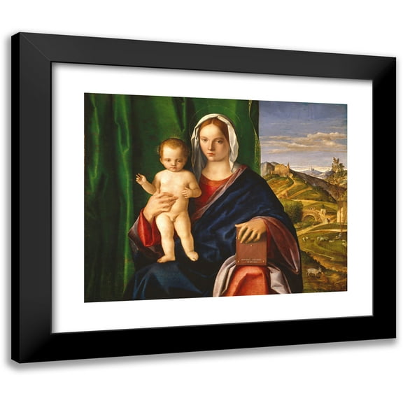Giovanni Bellini 14x12 Black Modern Framed Museum Art Print Titled - Madonna and Child (1509)