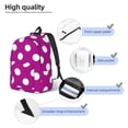 thumbnail image 3 of Disketp Purlpe And White Polka Dot Mochila de Lona Estampada, Mochila Escolar de Viaje Ligera para Estudiantes y Portátil-Small, 3 of 5