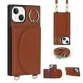 thumbnail image 1 of Nalacover Wallet Case for iPhone 14 Pro, Detachable Shoulder Strap Crossbody Lanyard Luxury PU Leather Magnetic Cover with Rotated Ring Kickstand Card Slots Holder Slim Fit Shockproof Case, Brown, 1 of 9