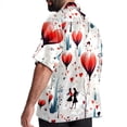 thumbnail image 3 of Valentine's Day Love Men's Hawaiian Shirt, Short Sleeve Printed Button Down Beach Casual Tops, Summer Spread Collar Men's Shirts, 3 of 6