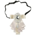 thumbnail image 1 of Men's Formal Bow Tie Wedding Ribbon Silk Diamand Neckwear Beige, 1 of 7